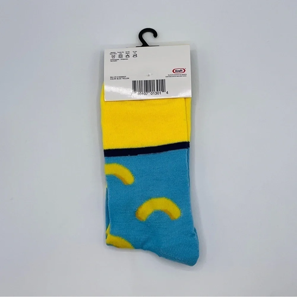 CRAZY Socks Kraft Macaroni Cheese Crew Socks Men’s Size 6-12 Unisex Gift Retro